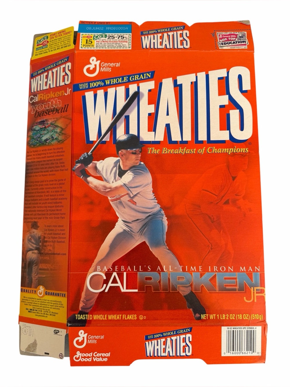 General Mills Wheaties Cal Ripken Jr Iron Man Flat Box Baltimore Orioles 2001